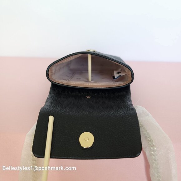 KATE SPADE Bradley North/South Pebbled Leather Phone Crossbody- Black color🎈⭐ - Picture 11 of 16